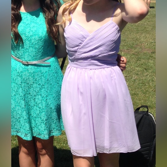 Delia’s size M purple dress, pleated top, lined, built-in bra, adjustabl… - Picture 2 of 10